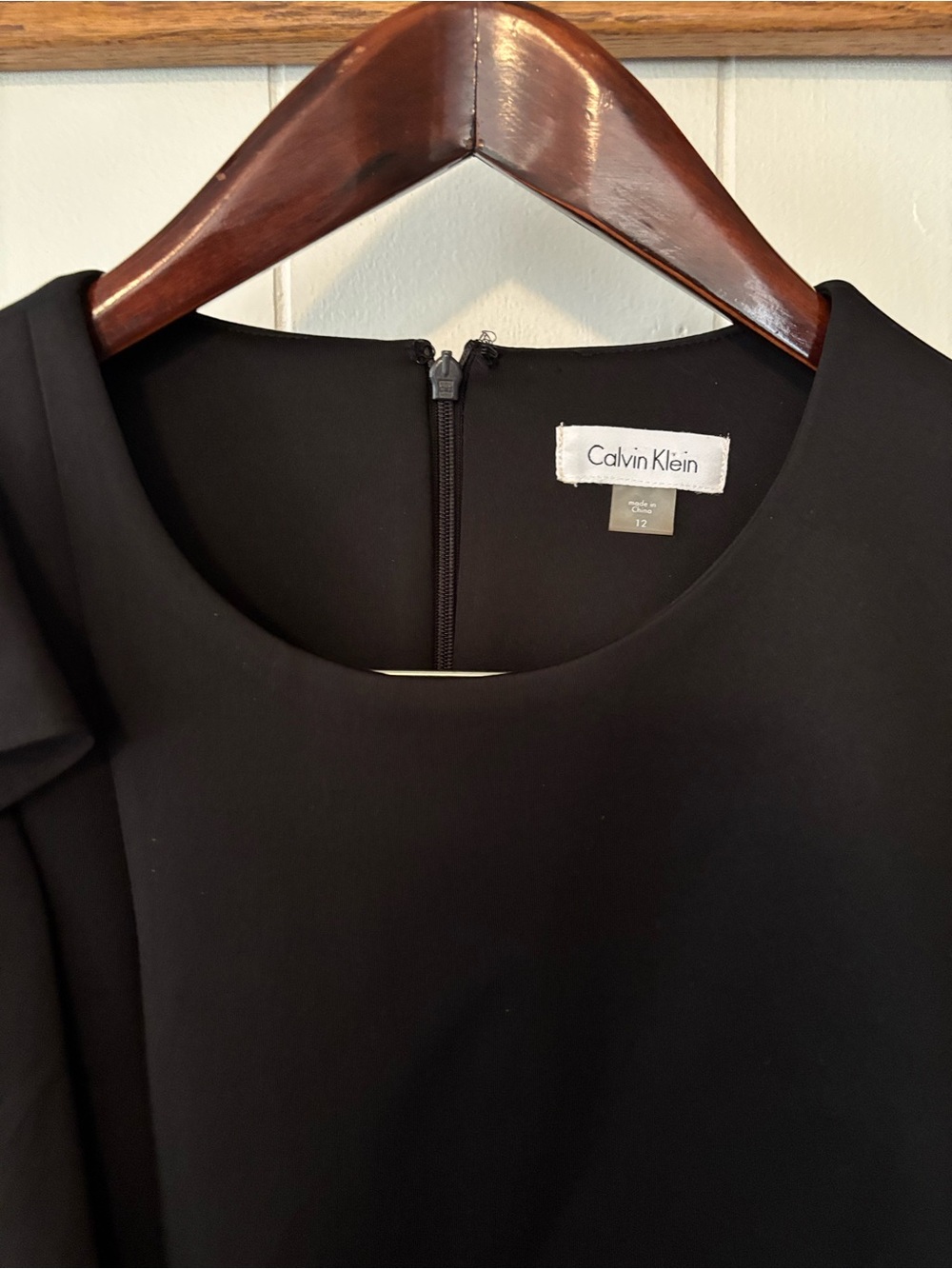 Calvin Klein Black Sleeveless Ruffle Midi Dress - Picture 3 of 6